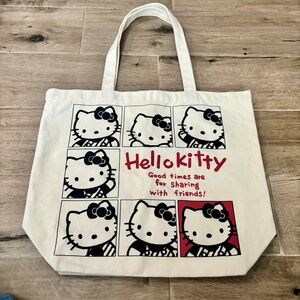 Sanrio Hello Kitty Tote Bag - White with Black and Red Accents